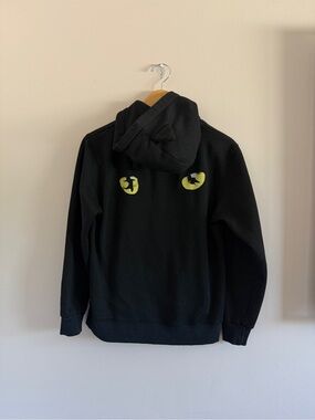 Black Cats Hooded Sweatshirt with Cat Eye Graphic